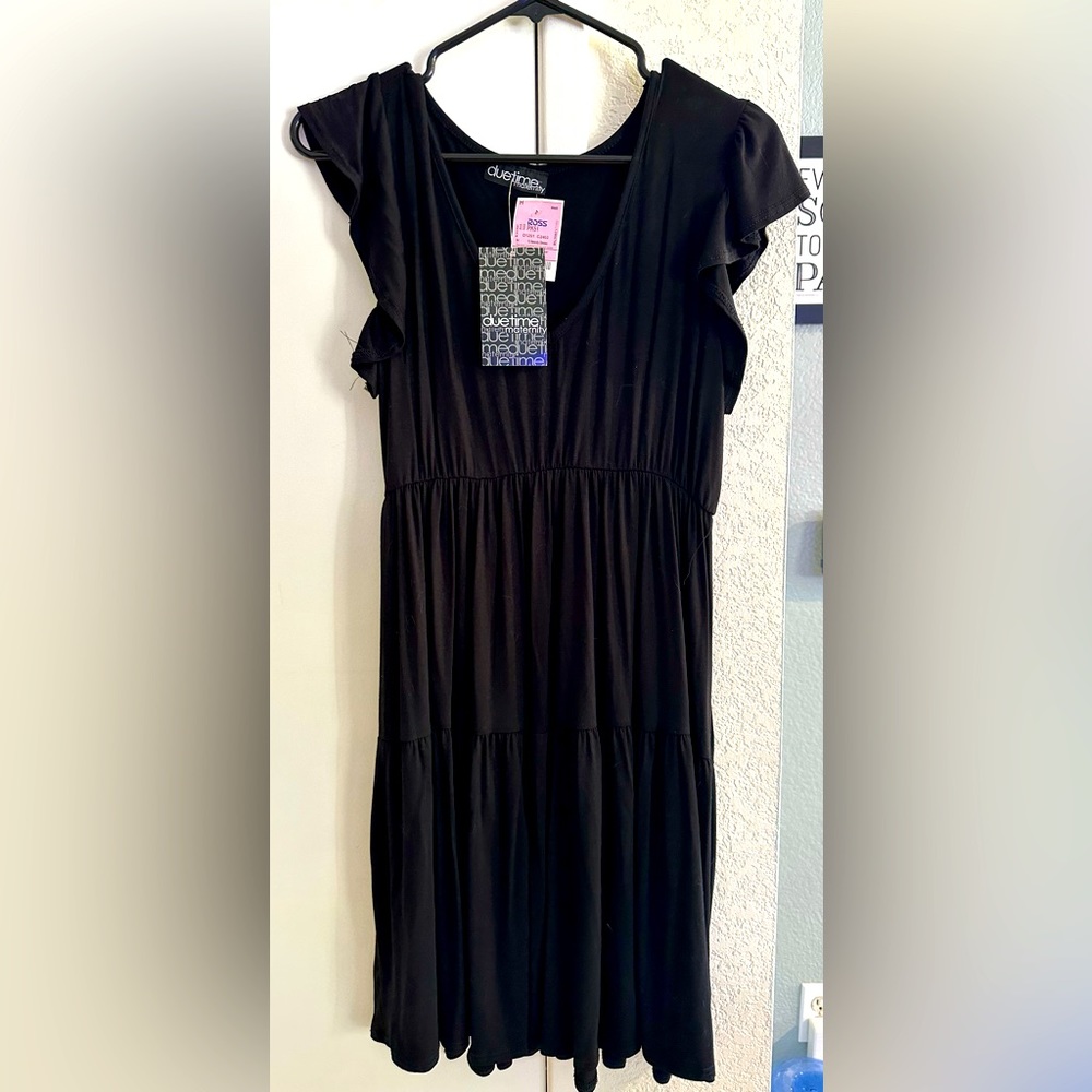 Due Time maternity black dress M
